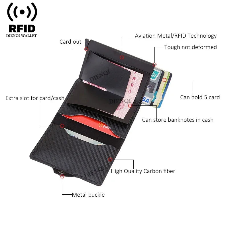 Carteira Masculina Premium, Antirroubo, Porta Cartão de Credito e Dinheiro